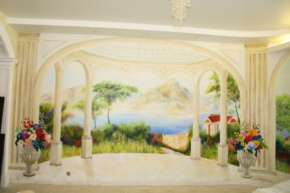 Роспись стен цветочными мотивами