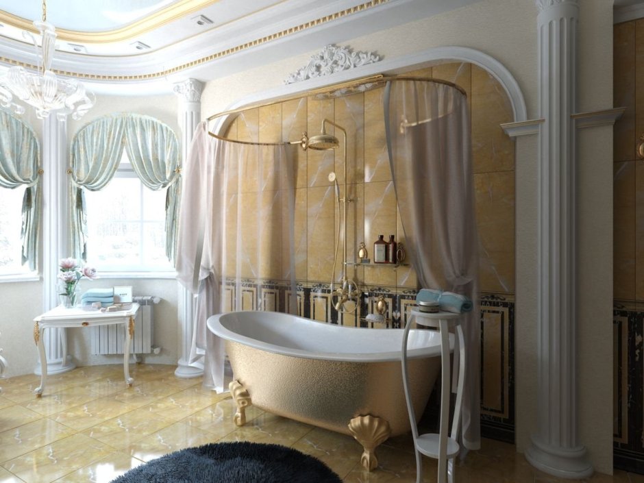 Роскошная ванная комната в итальянском стиле