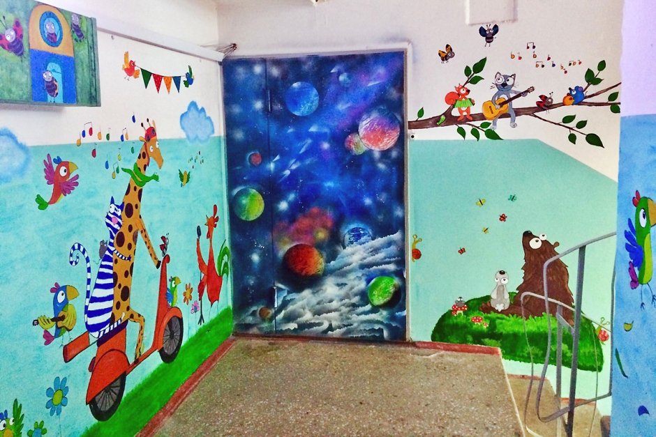 Разрисовка стен в детском саду