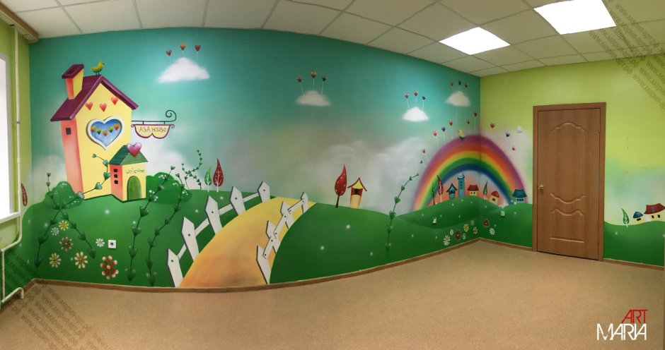 Декор стен в детском саду