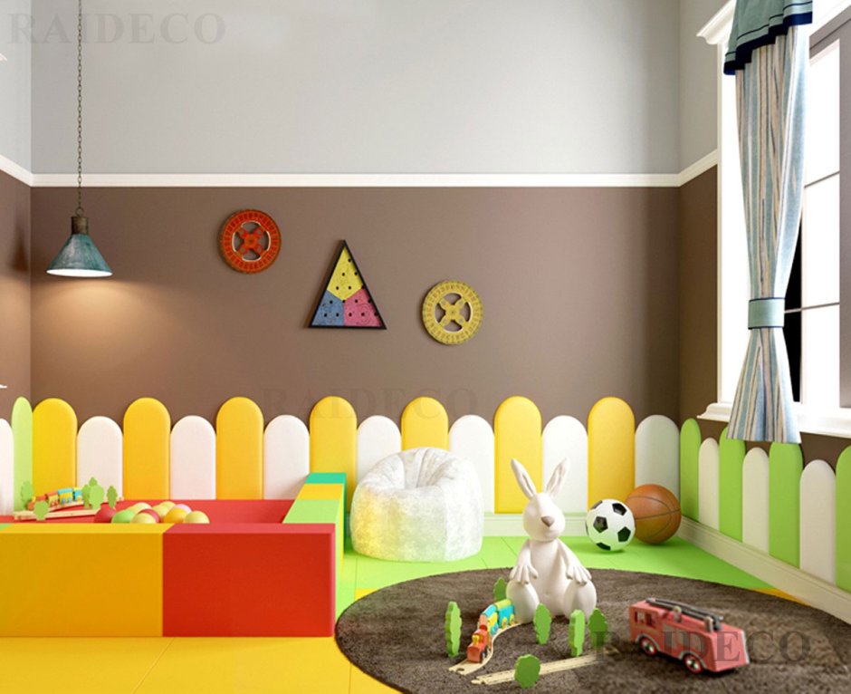 Мягкая стеновая панель в детской комнате