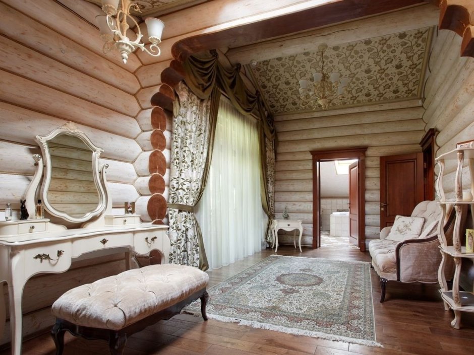 Интерьер деревянного дома в классическом стиле (59 фото)