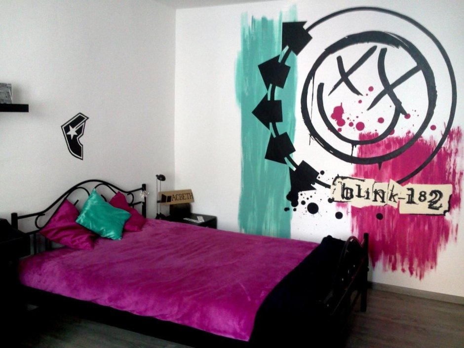 Интерьер комнаты в стиле панк рок