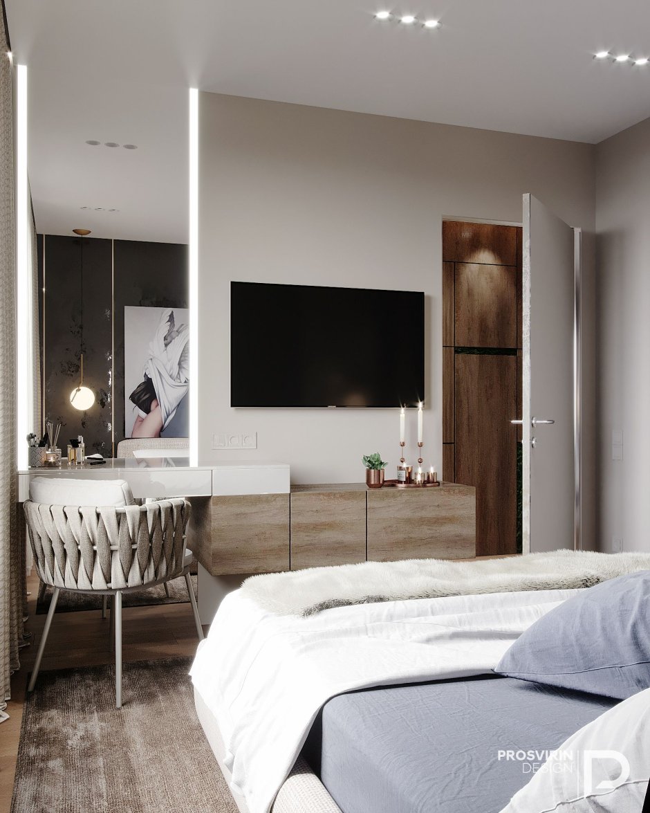 Дизайн спальни с телевизором (66 фото)