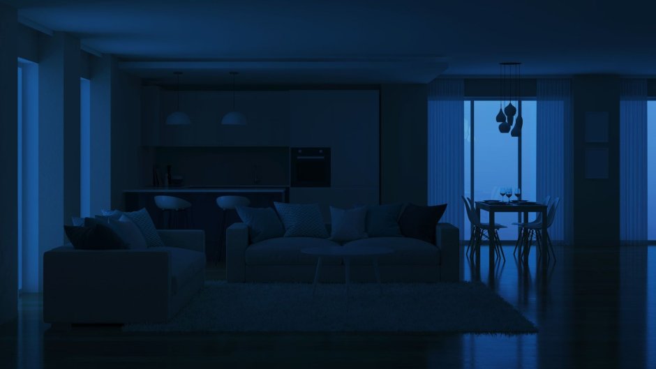 Фон комнаты с кроватью