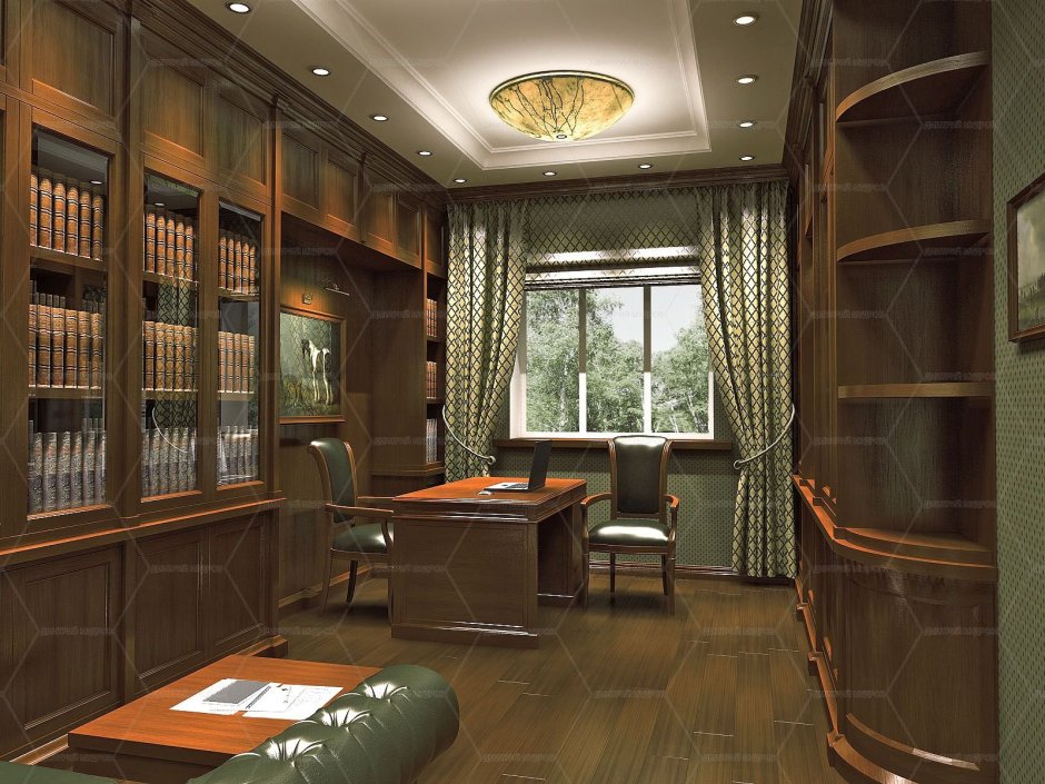 Комната кабинет в классическом стиле