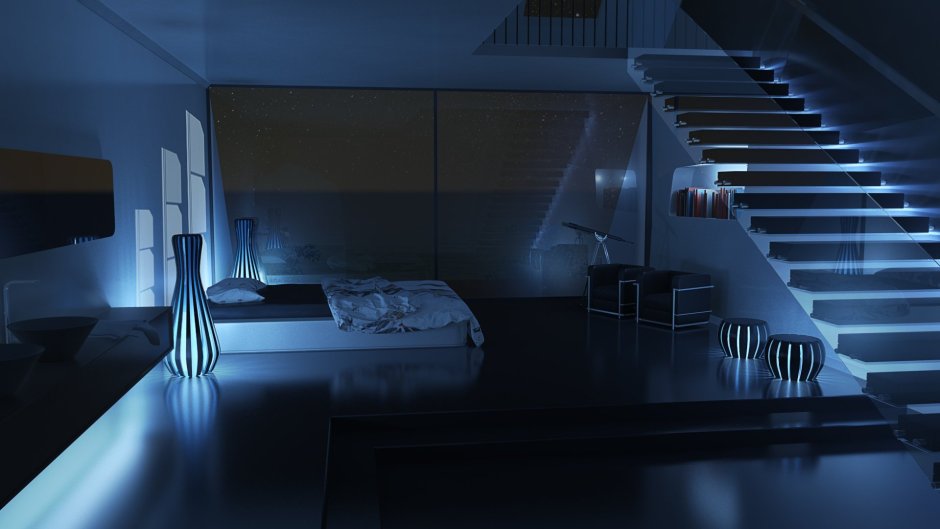 Гостиная ночью