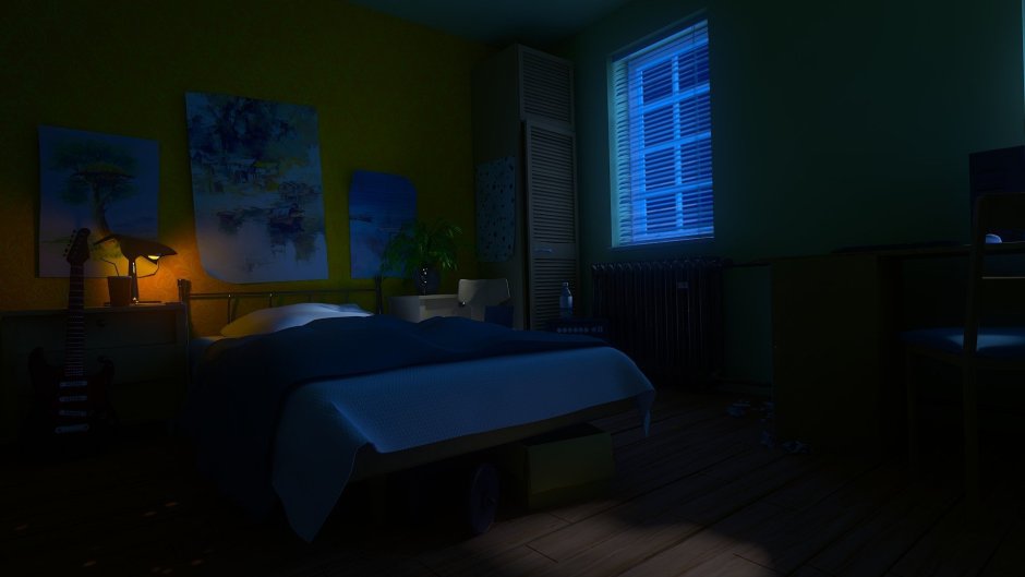 Кровать ночью