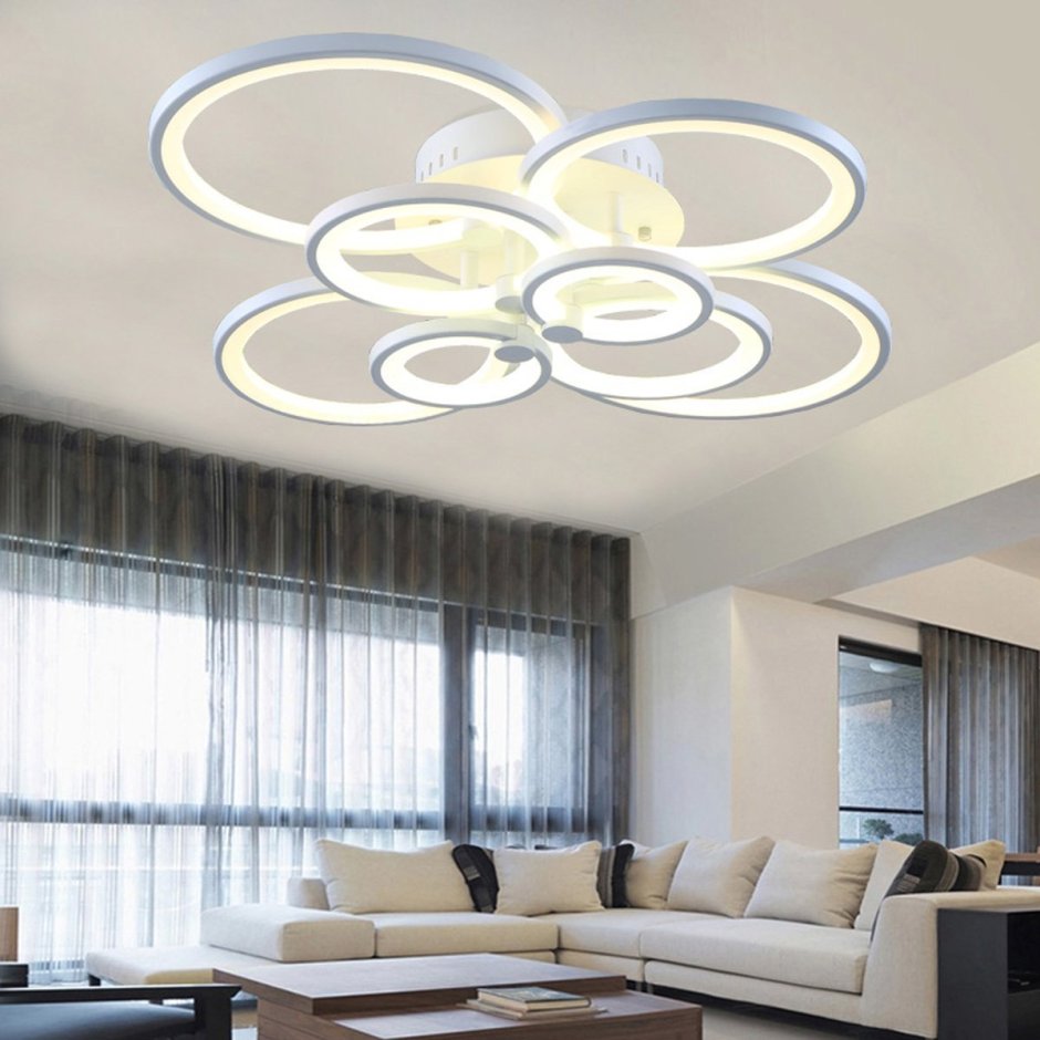 Современные люстры в гостиную для натяжных потолков светодиодные