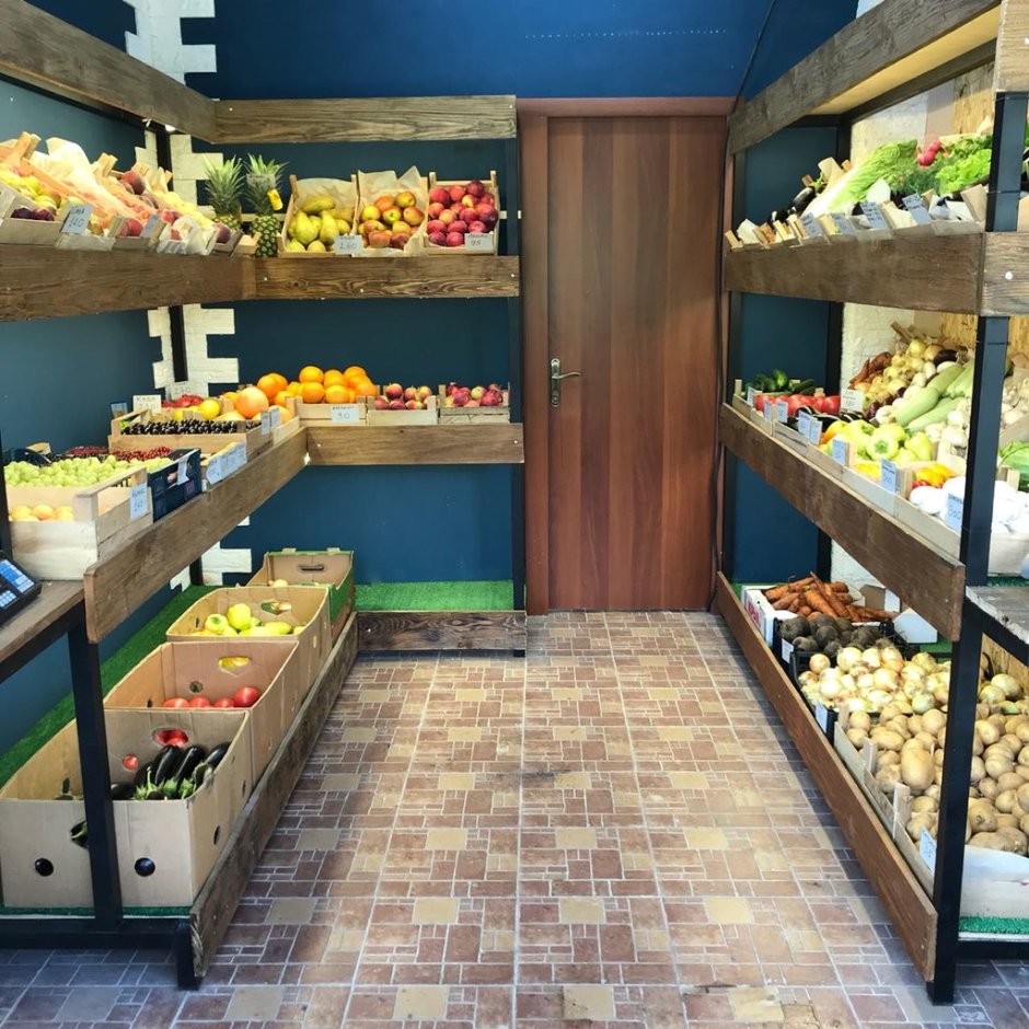Интерьер магазина овощи фрукты