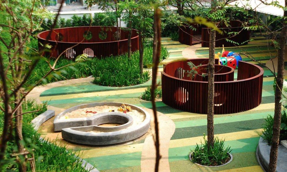 Дизайнерский ландшафт в детском саду