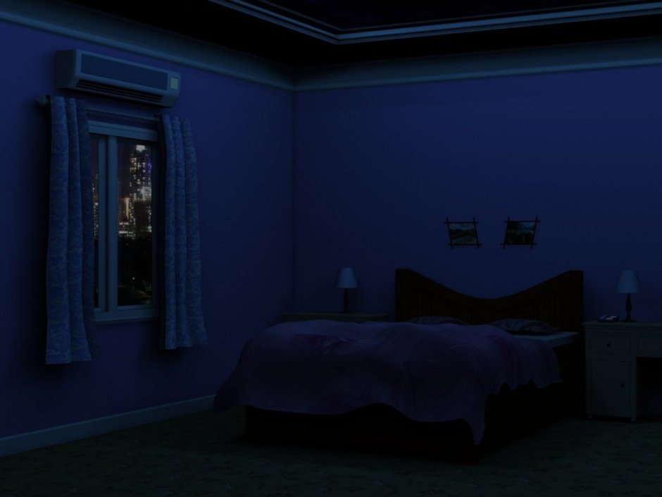 Синяя комната аниме фон