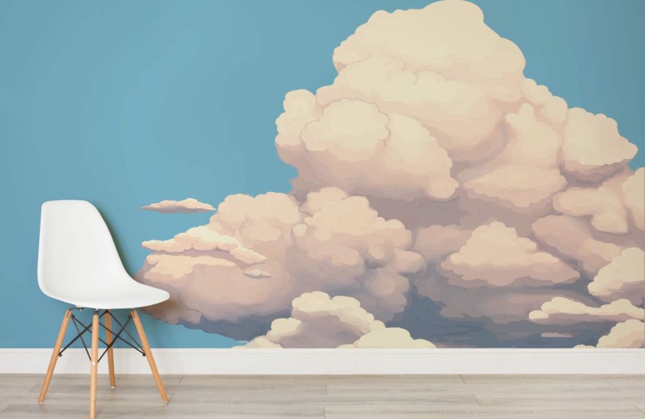 Фреска облака на стену