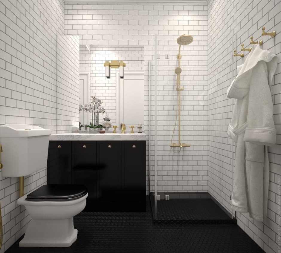 Ванная комната в американском стиле плитка