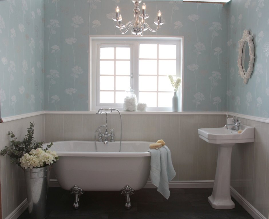 Ванная комната панели до половины