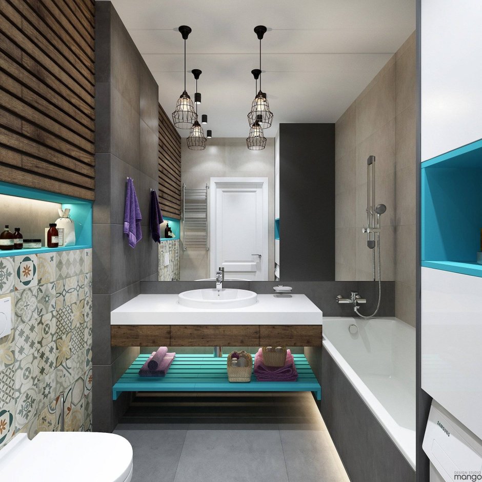 Дизайн квадратной ванной комнаты (73 фото)