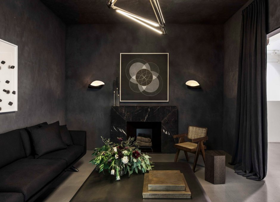 Дизайн комнаты с черной стеной (65 фото)