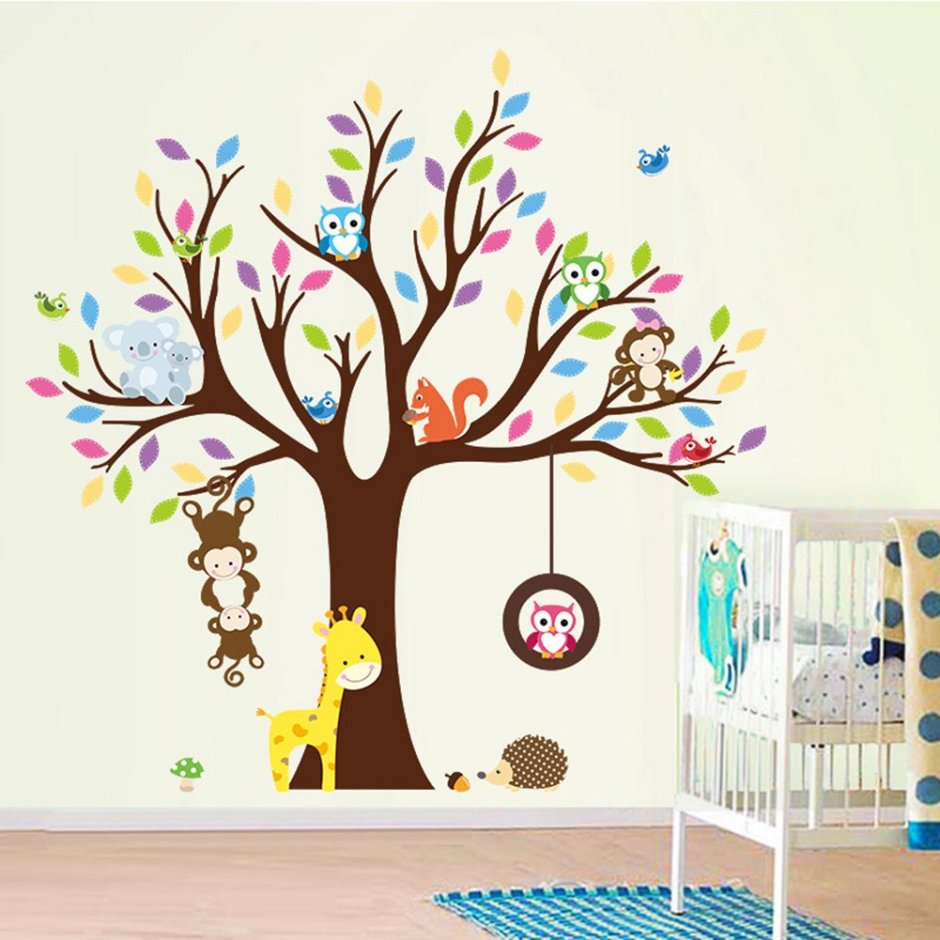Наклейки на стену в детскую дерево