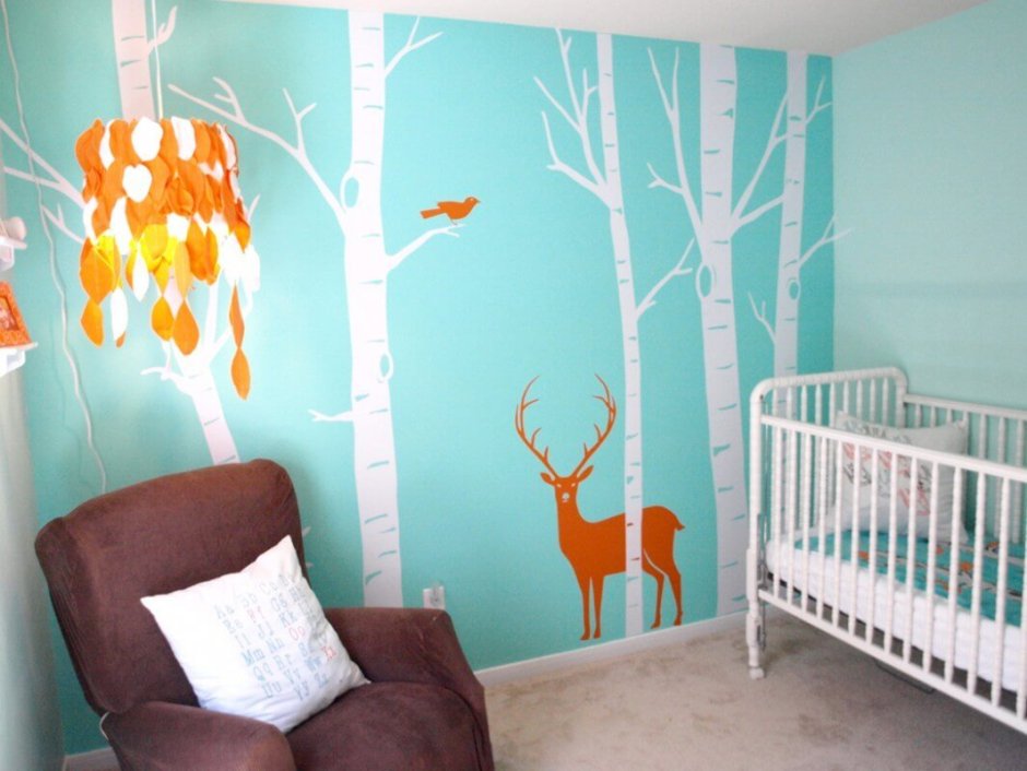 Покраска стен в детской идеи (61 фото)