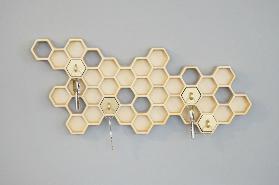 Деревянная 3d панель Honeycomb