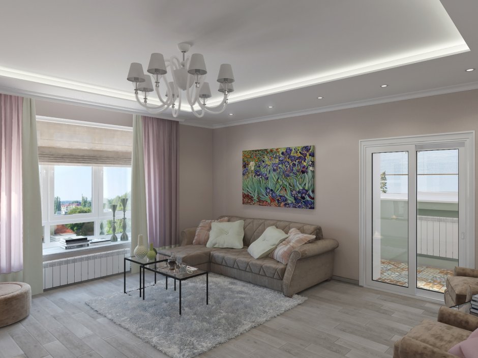 Дизайн квартиры в современном стиле 3-х комнатной в светлых тонах