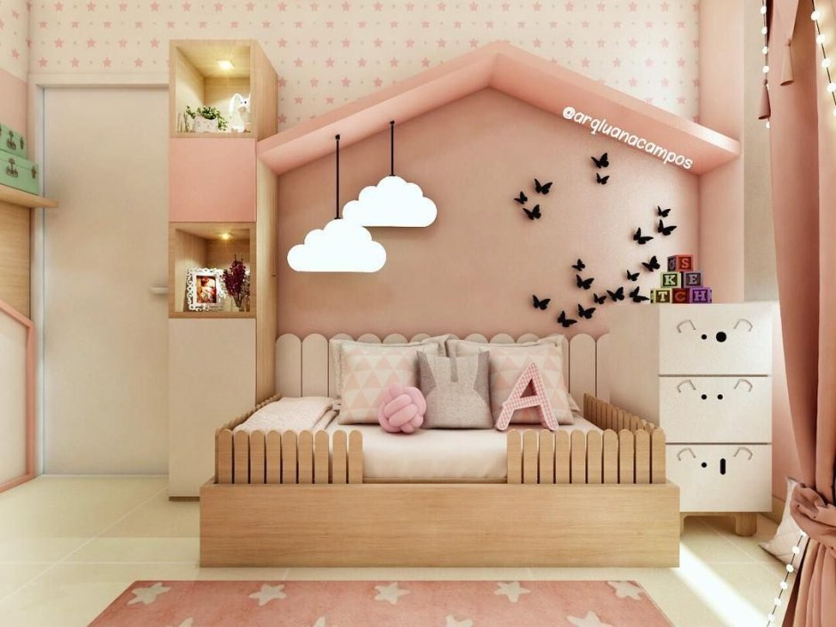Кровать домик декор для девочки