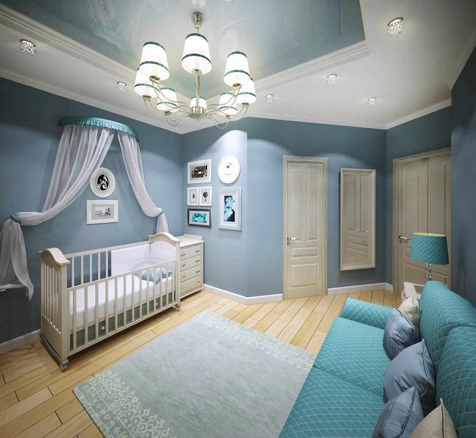 Комната для новорожденного в морском стиле