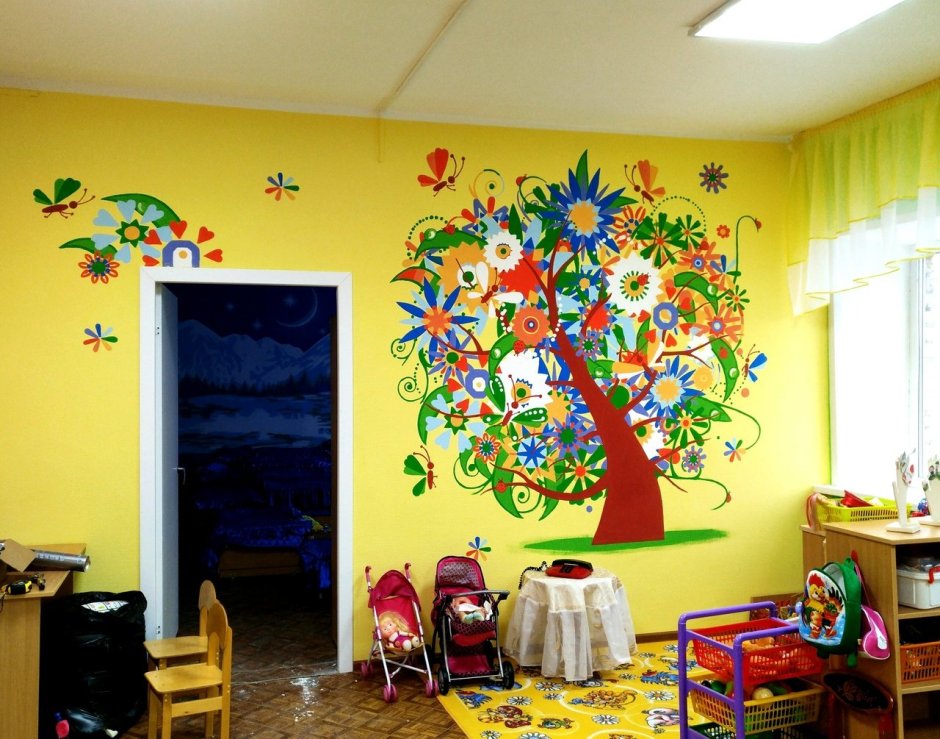 Украсить стены в детской игровой