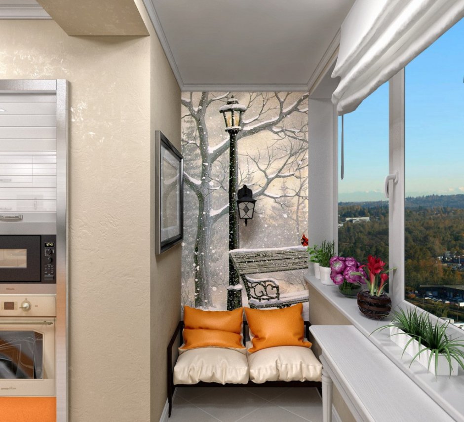 Проект однокомнатной квартиры с балконом