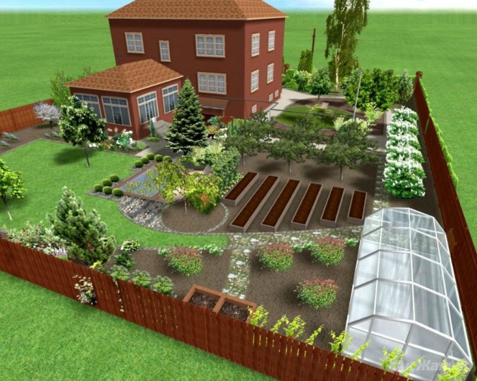 Планировка садово - огородного участка 10 соток