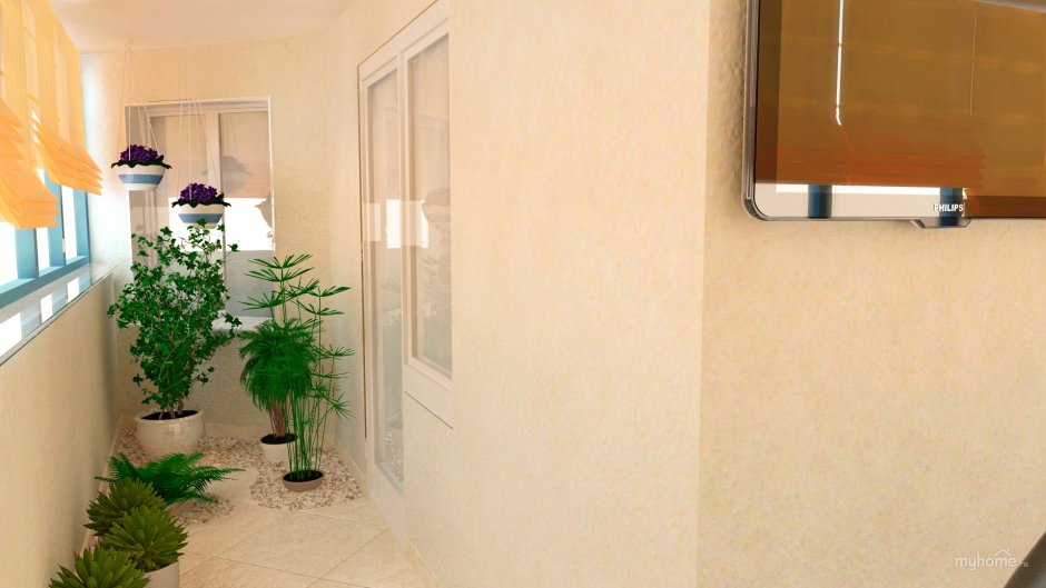 Жидкие обои на балконе