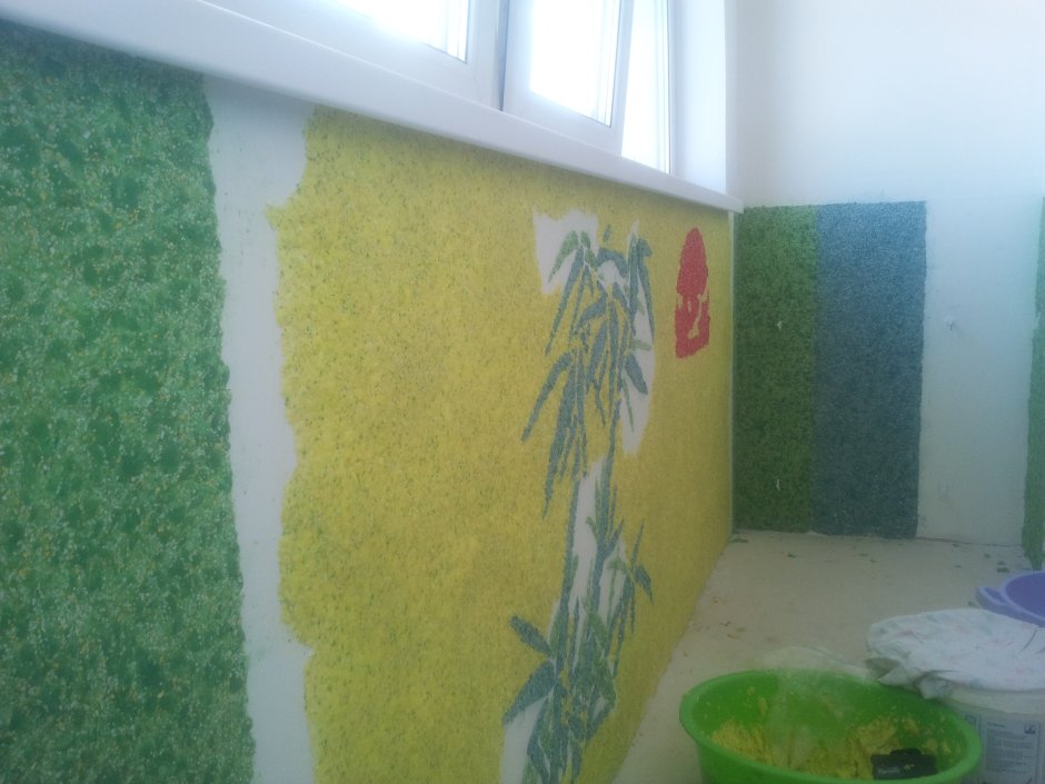 Отделка лоджии венецианской штукатуркой