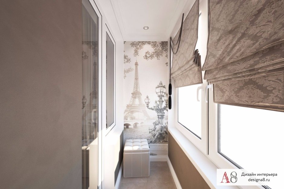 Обои на балконе