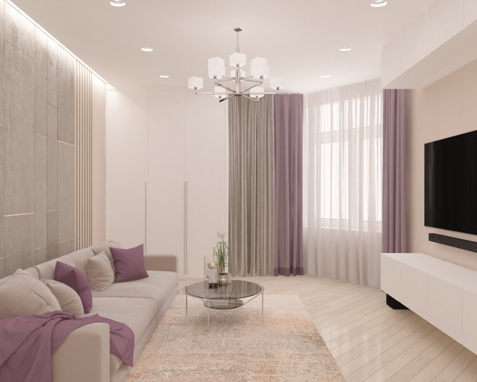 Дизайн гостиной светлых тонов со светлой мебелью