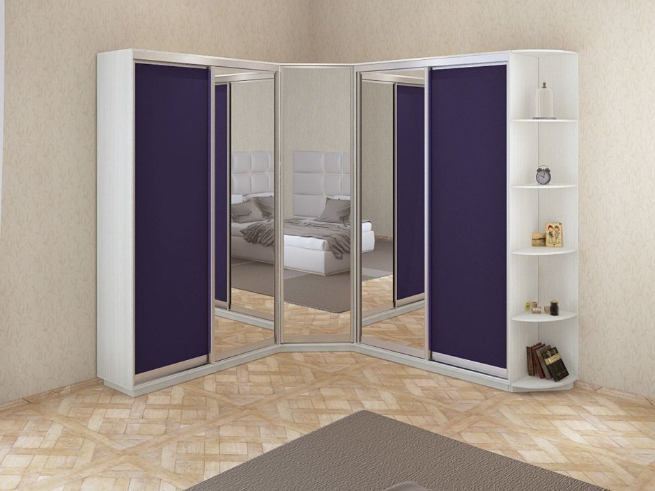 Угловой шкаф купе в комнату