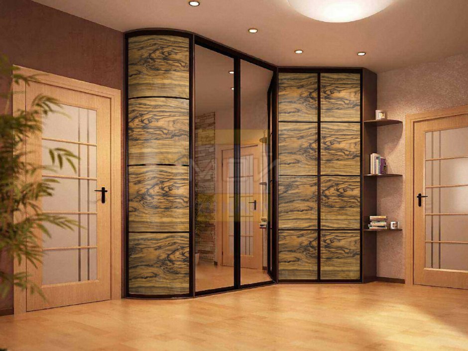 Вогнутые шкафы купе угловые