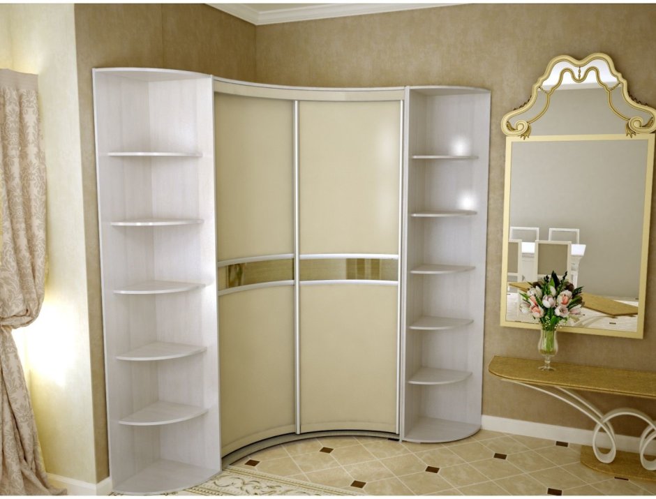 Радиусный книжный шкаф