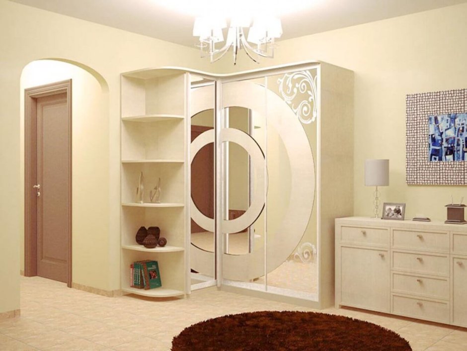 Встроенный шкаф в угол под обои