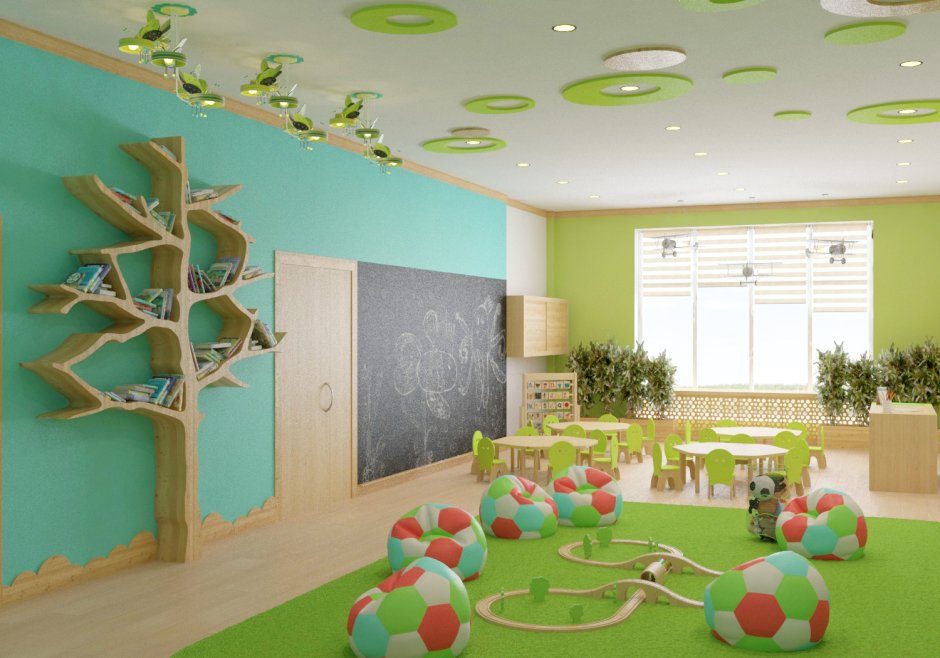 Роспись стен в детском саду Минимализм