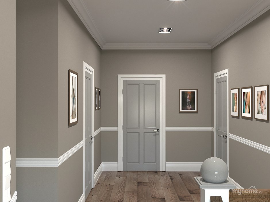Серый коридор в частном доме