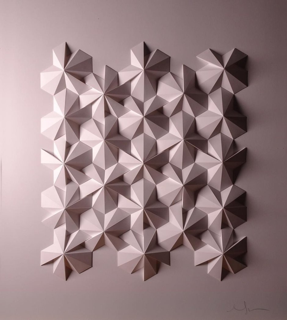 Геометрические скульптуры из бумаги Matthew Shlian