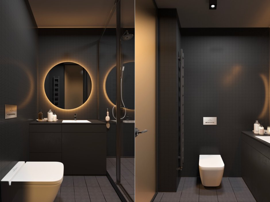 Интерьер отдельного туалета в современном стиле