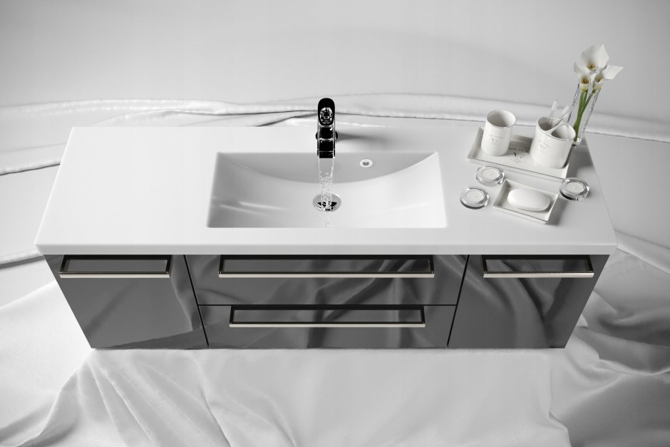 Мебель для ванных комнат АТ Black - тумба с раковиной 140d