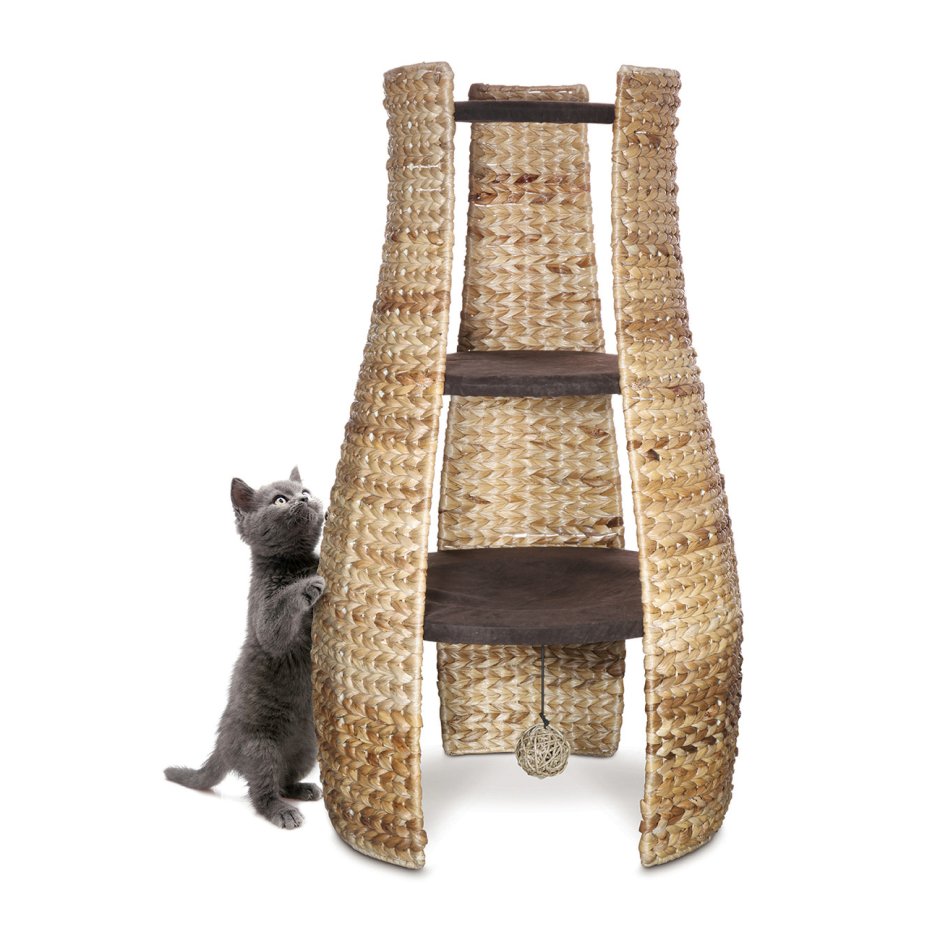 Плетеный домик для кошки с когтеточкой