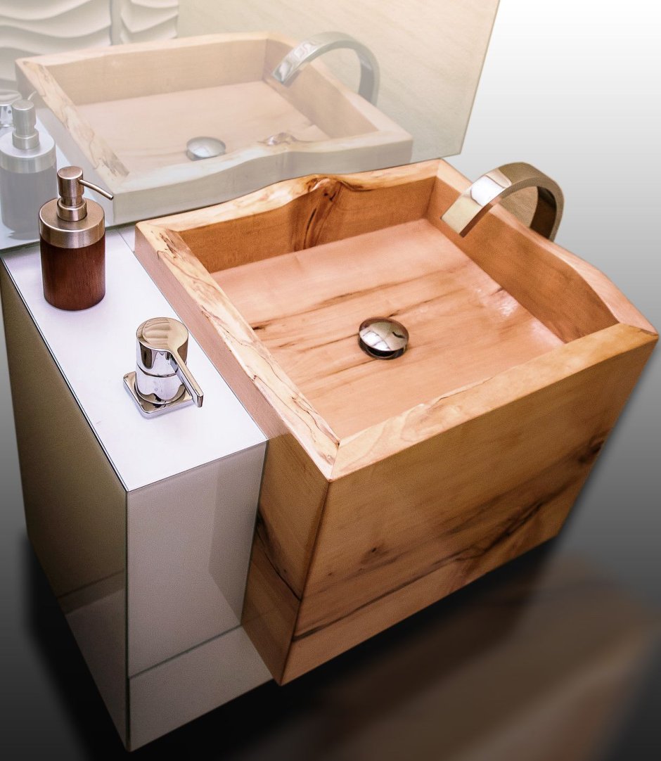 Деревянная раковина для ванной