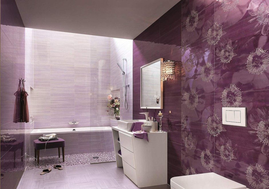Ванная комната в фиолетовых тонах