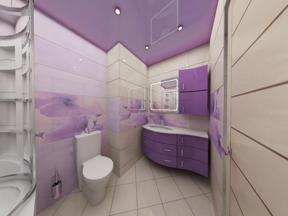 Туалет в фиолетовых тонах