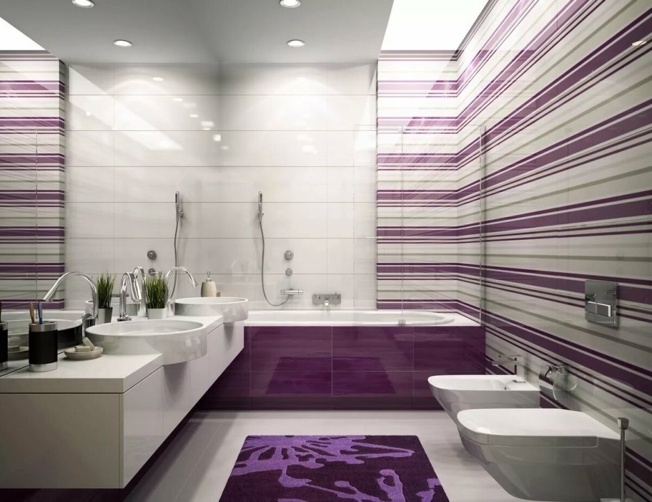 Ванная в фиолетовом стиле