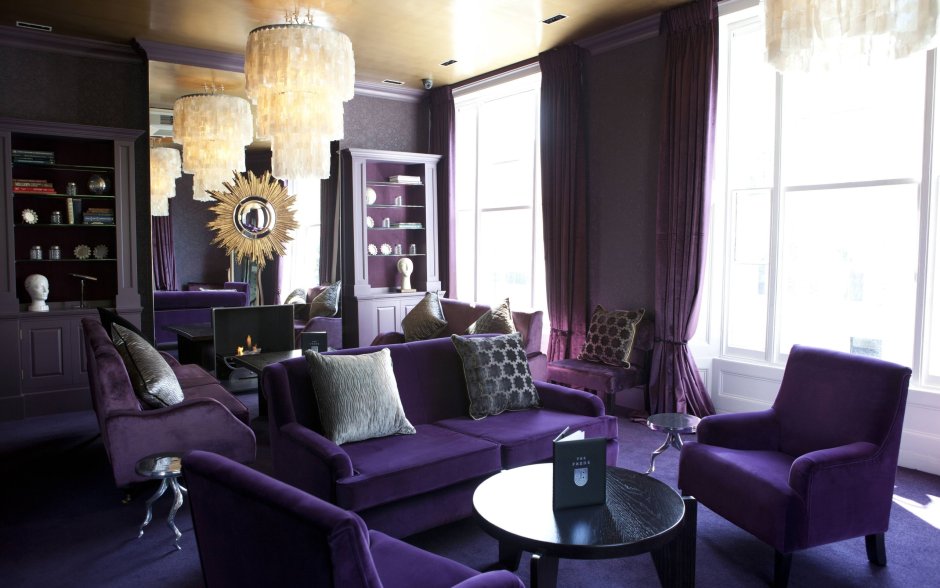 Декор комнаты в фиолетовом цвете