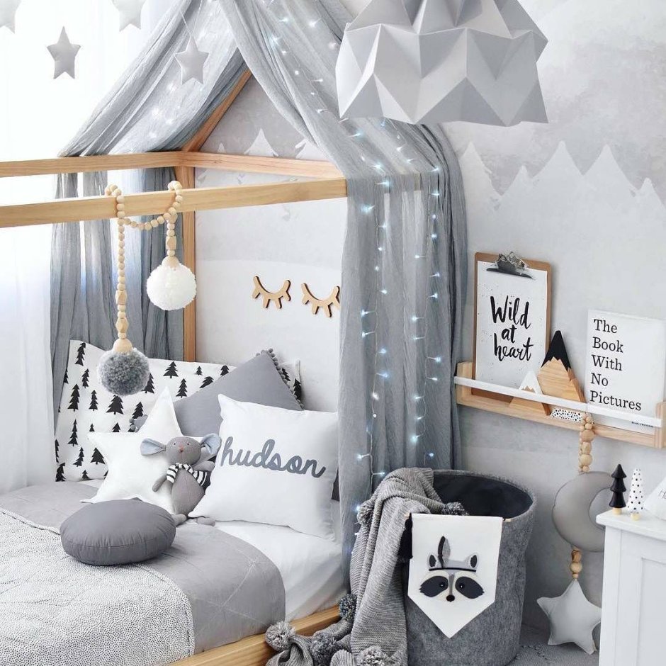 Кровать домик в скандинавском стиле